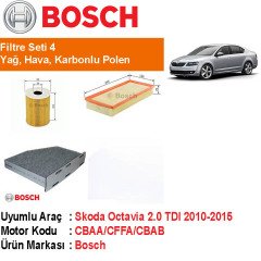 Skoda Octavia 2.0 TDI Filtre Bakım Seti 2010-2015 [Bosch]402006