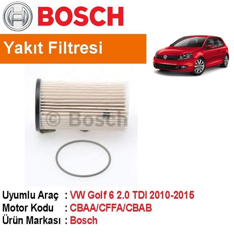 VW Golf 6 2.0 TDI Yakıt Filtresi 2010-2015 [Bosch]402006