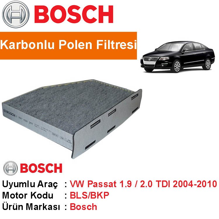 VW Passat 1.9 / 2.0 TDI Karbonlu Polen Filtresi 2004-2010 [Bosch]