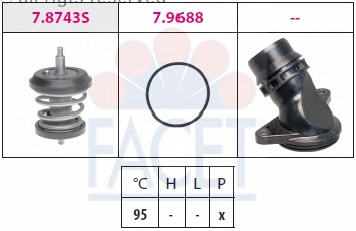 VW SCIROCCO 2.0 TSI CCZB 09→ TERMOSTAT 95°C  06H121113B Facet