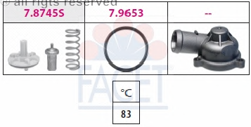 VW OCTAVIA 1.4 TSI CAXA 08→ TERMOSTAT 83°C  03C121110Q Facet