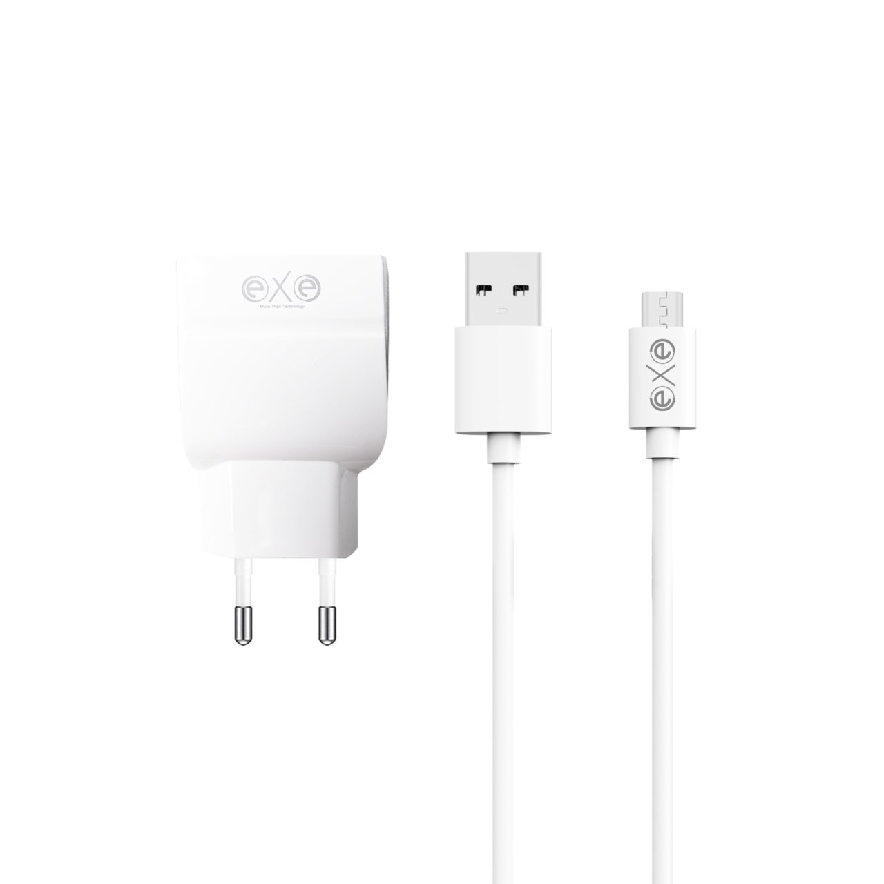 Exe 2.4A Çift USB Üniversal Şarj Aleti Micro USB Kablolu