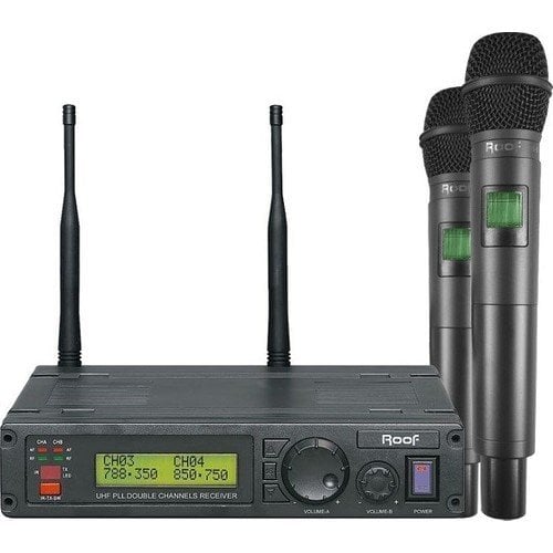 ROOF R 1200 El 2 Kanal Çift El UHF Telsiz Mikrofon