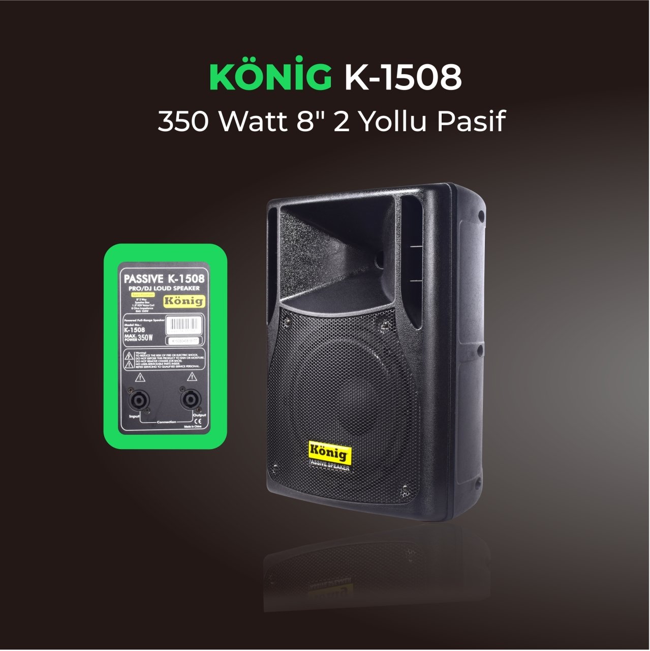 KÖNİG K–1508 PASİF HOPARLÖR MAX 350 WATT 20 CM PASİF HOPARLÖR