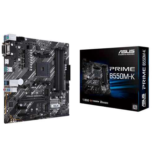 ASUS PRIME B550M-K DDR4 4600MHZ 1XVGA 1XHDMI 1XDVI 2XM.2 USB 3.2 MATX AM4 (AMD AM4 5000/4000 G/3000 SERİSİ İLE UYUMLU)