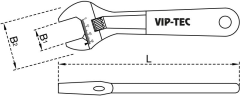 200mm Vip-tec Fosfat Kaplı Kurbağacık Anahtar VT851200
