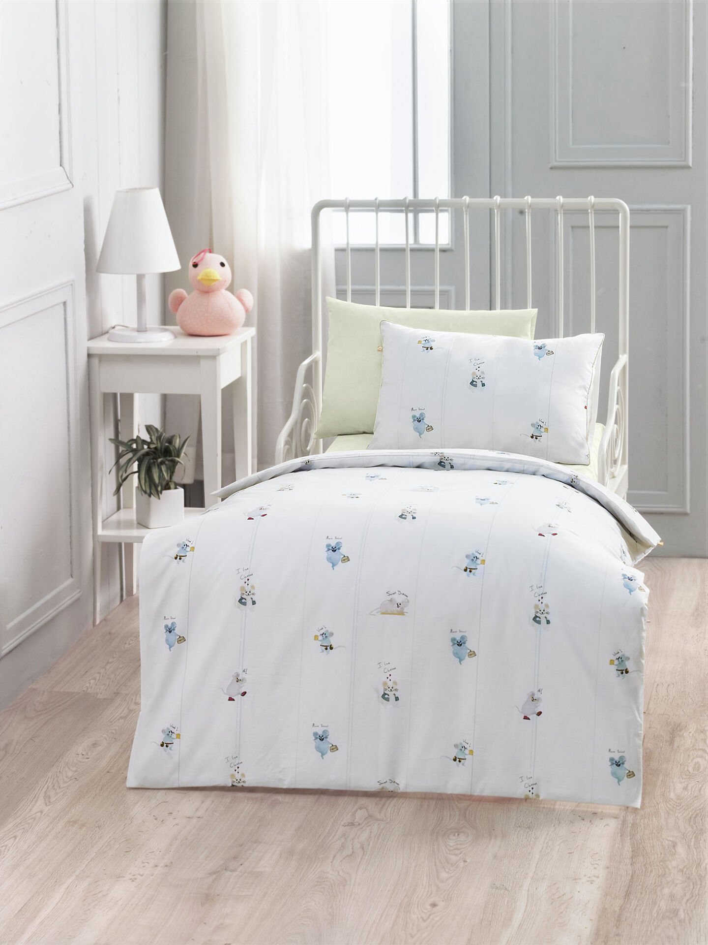 SAREV SWEET MOUSE PERCALE BEBEK NEVRESİM TAKIMI V1