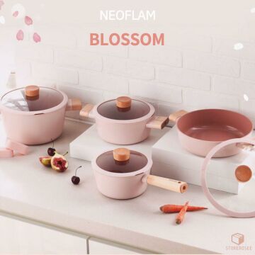 NEOFLAM BLOSSOM ALÜMİNYUM DÖKÜM 24 CM DERİN TENCERE PEMBE