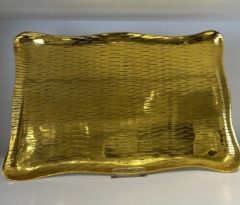 45x30 CM PİRİNÇ GOLD SUNUM TEPSİ