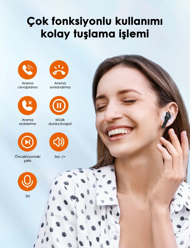 Kablosuz Kulakiçi Bluetooth Kulaklık Siyah