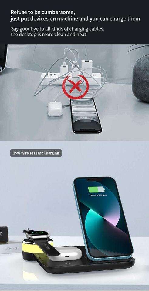 WIRELESS CHARGER 4 IN 1-BEYAZ / 7069-2