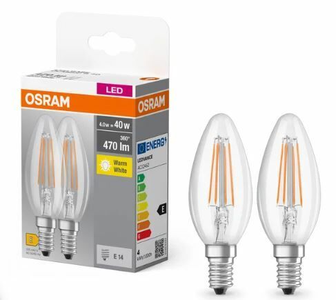 LED Flament 4W Sarı Işık E27 2'Li·