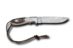 Bora 606 DMS-B Damascus Çelik Boynuz Saplı Bıçak