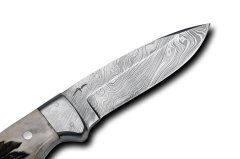 Bora 607 DMS-B Damascus Çelik Boynuz Saplı Bıçak