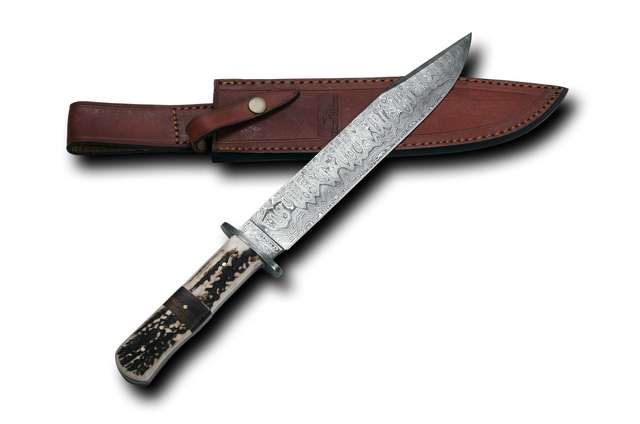 Bora 614 DMS-B Damascus Çelik Boynuz Saplı Bıçak