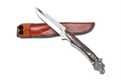 Bora 306 B Eagle Geyik Boynuzu Saplı Gravürlü Bıçak