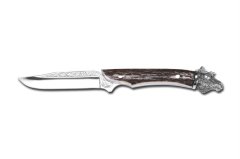 Bora 306 B Eagle Geyik Boynuzu Saplı Gravürlü Bıçak