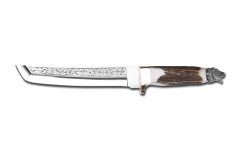 Bora 501 B Tanto Geyik Boynuz Saplı Gravürlü Bıçak