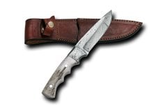Bora 608 DMS-B Damascus Çelik Boynuz Saplı Bıçak