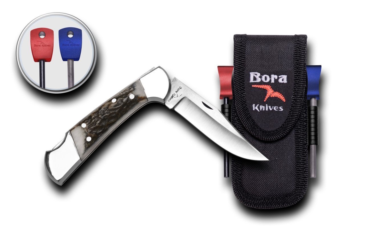 Bora 202 BPS Orta Boy Boynuz Saplı Çakı Survival Kit