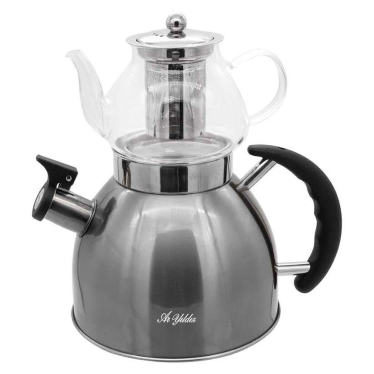 Aryıldız Black Line Kettle Mania Çaydanlık İnox