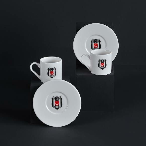 Neva Beşiktaş Lisanslı Arma Logo 2'li Kahve Fincan Takımı