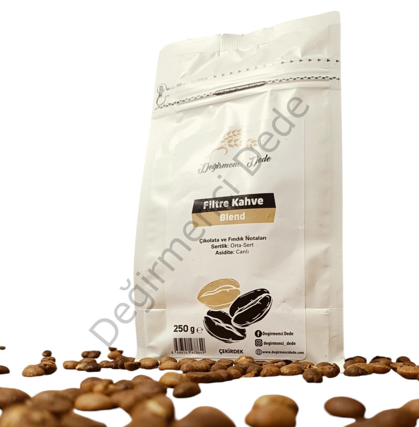 Çekirdek Kahve Blend (Öğütülmemiş)(Etiyopya %50, Kolombiya %30,Peru %20)