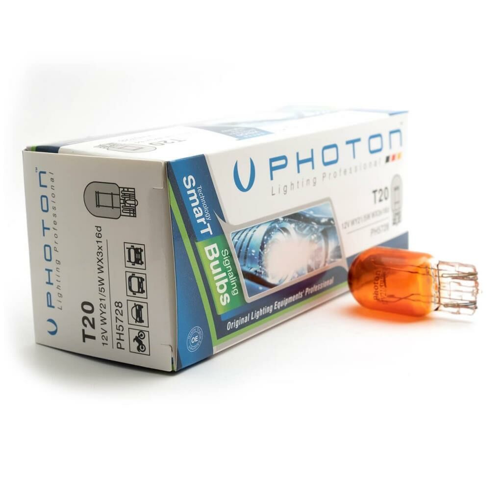 Photon T20 21/5W 12V Çift Devre Amber Ampul 10 Adet PH5728