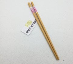 Bambu Organik Pembe Desen Chopstick Yemek Çubuğu