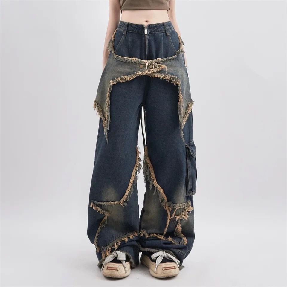 Yıldız Y2K Stars Patch Detay Jeans Pantolon