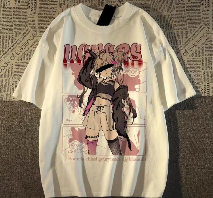 Anime Girl Detaylı Unisex T-shirt