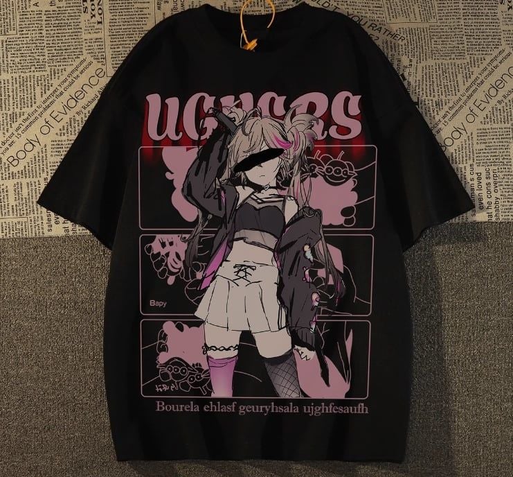 Anime Girl Detaylı Unisex T-shirt