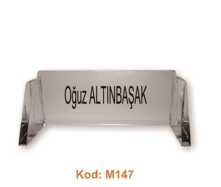 M147  Kristal Masa İsimliği Sarı Aksesuarlı