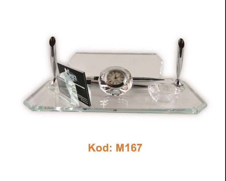 M167 Kristal Masa İsimliği Sarı Aksesuarlı