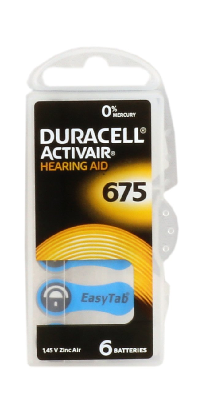 Duracell 675 Numara Düğme Kulaklık Pili İşitme Cihazı İçin 6'lı Paket