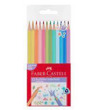 FABER CASTELL PASTEL RENKLER ÜÇGEN BOYA KALEMİ 12 Lİ