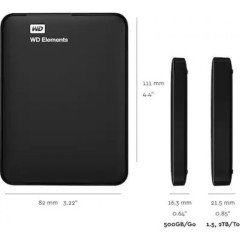 Wd 500Gb Elements 2.5 Usb 3.0 Taşınabılır Harici Disk Portable