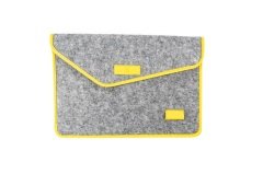 Mınbag Aba 15'' Gri-Sarı Keçe Laptop Çantası
