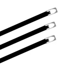 250 x 4,6 Paslanmaz Polyester Kaplı Çelik Kablo Bağı Siyah 100 Adet (Paket)