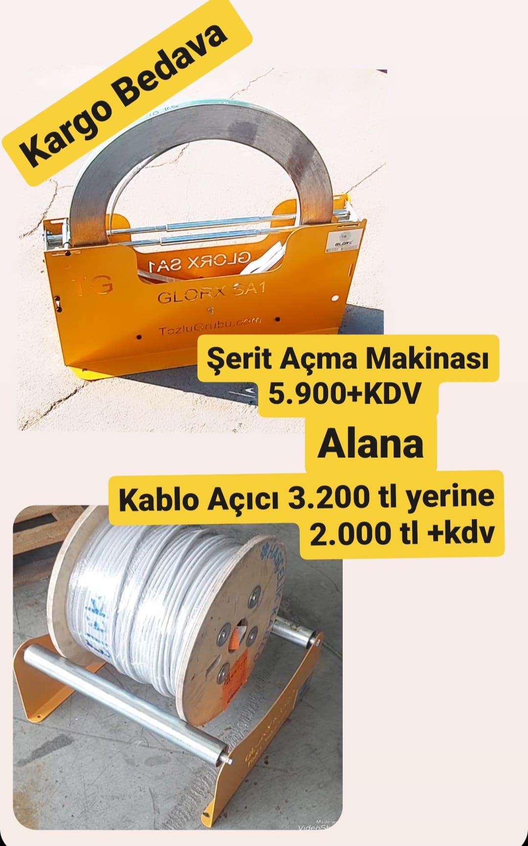 Kampanya : Şerit Açma Makinası + Zemin Tipi Makara Açıcı (80 kg) Sadece 7.900 TL + KDV - KARGO BEDAVA