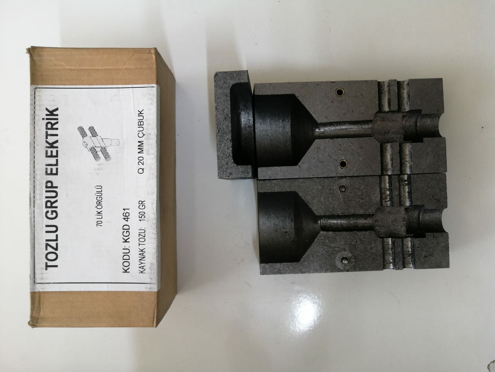 1x70mm Çift Hat + 20mm Çubuk Ekleme Bakır Alüminyum Termokaynak Potası Cadweld Bakır Kaynak