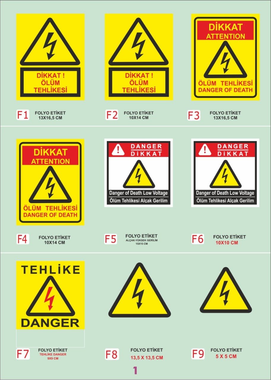 Tozlu Grubu 14X20 CM PVC Trafik  Levhası (Güneş Etiket Levhası)