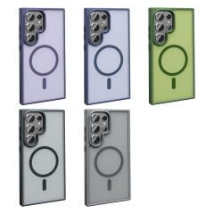 Samsung Galaxy S23 Ultra Kılıf Magsafe Şarj Özellikli Mat Arka Yüzey Sio Kapak