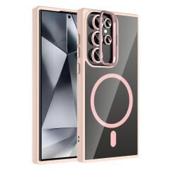 Samsung Galaxy S24 Ultra Kılıf Standlı ve Kamera Lens Hediyeli Kablosuz Şarj Özellikli Etro Kapak