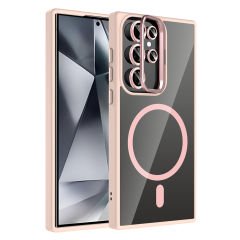 Samsung Galaxy S24 Ultra Kılıf Standlı ve Kamera Lens Hediyeli Kablosuz Şarj Özellikli Etro Kapak