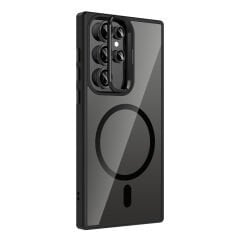 Samsung Galaxy S24 Ultra Kılıf Standlı ve Kamera Lens Hediyeli Kablosuz Şarj Özellikli Etro Kapak