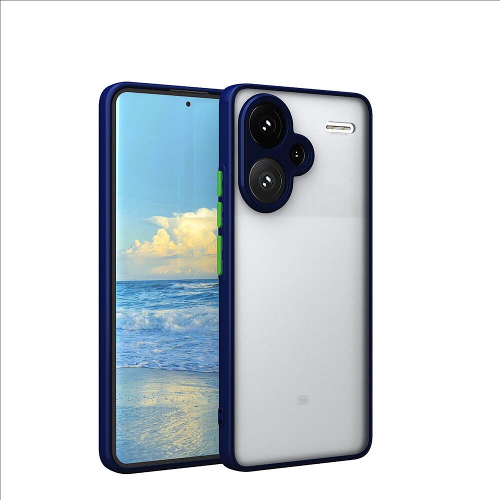 Xiaomi Redmi Note 13 5G Kılıf Mat Kamera Korumalı Renkli Tuşlu Sert Silikon Hux Kapak Lacivert