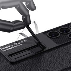 Samsung Galaxy S22 Ultra Kılıf Kıpta Standlı Kapak