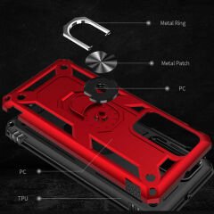 Huawei P40 Kılıf Kılıf Vega Tank Sert Yüzüklü Standlı Zırh Koruma Kapak