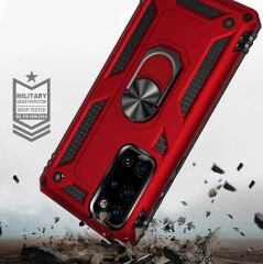 Huawei P40 Kılıf Kılıf Vega Tank Sert Yüzüklü Standlı Zırh Koruma Kapak